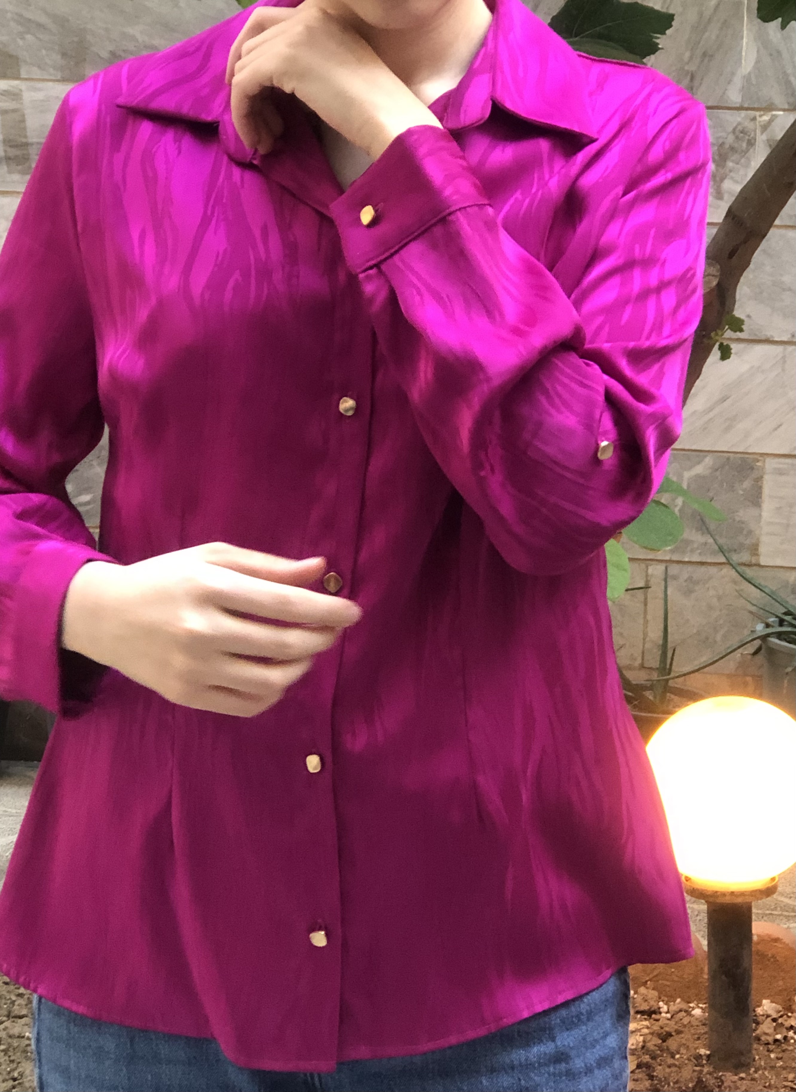 شومیز مجلسی زنانه سرخابی ساتن